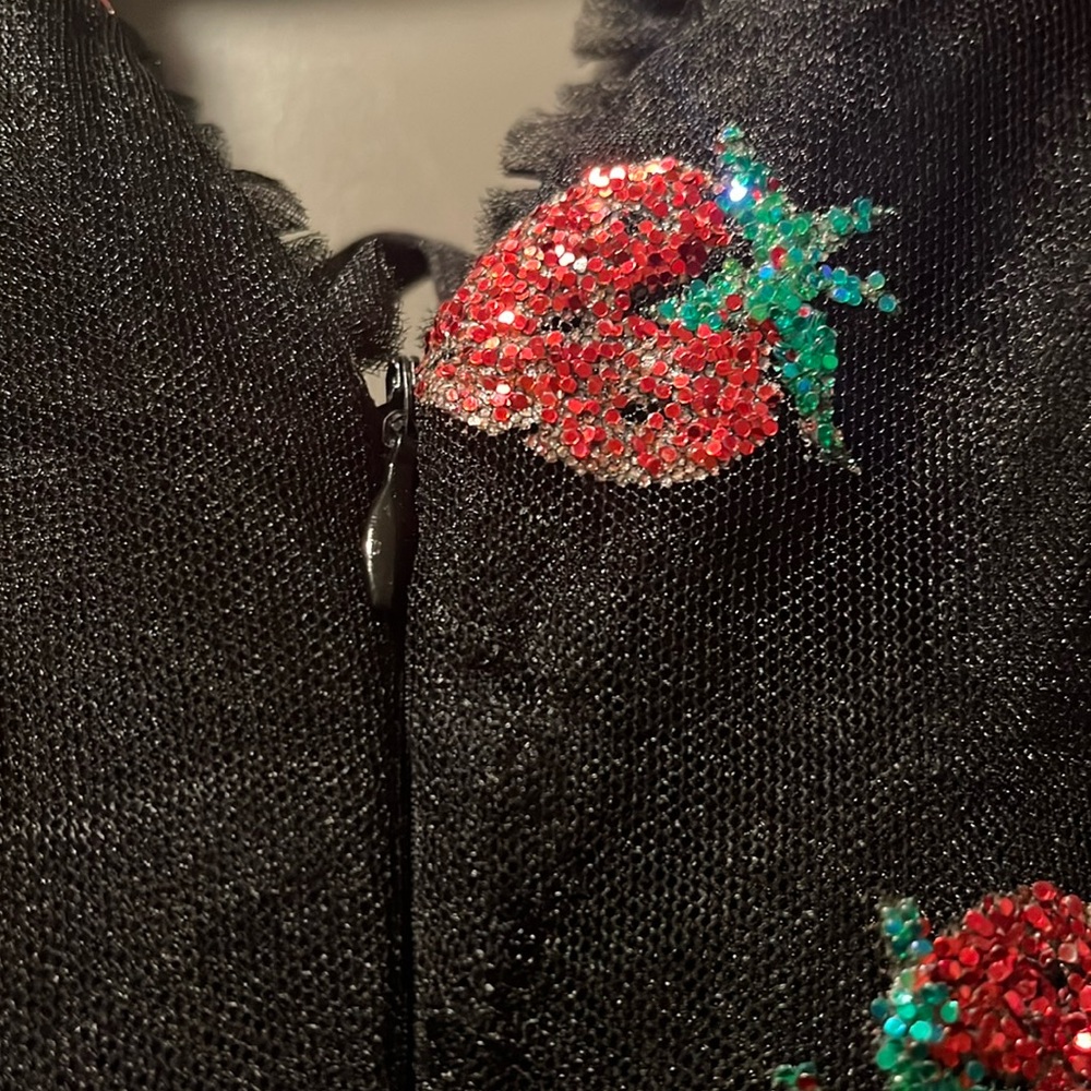 Lirika Matoshi Black Midi Strawberry Dress - Picture 4 of 6